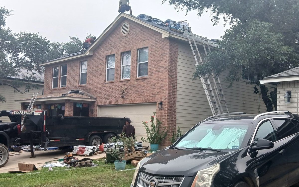 Roof work by Trophy Exteriors in Conroe