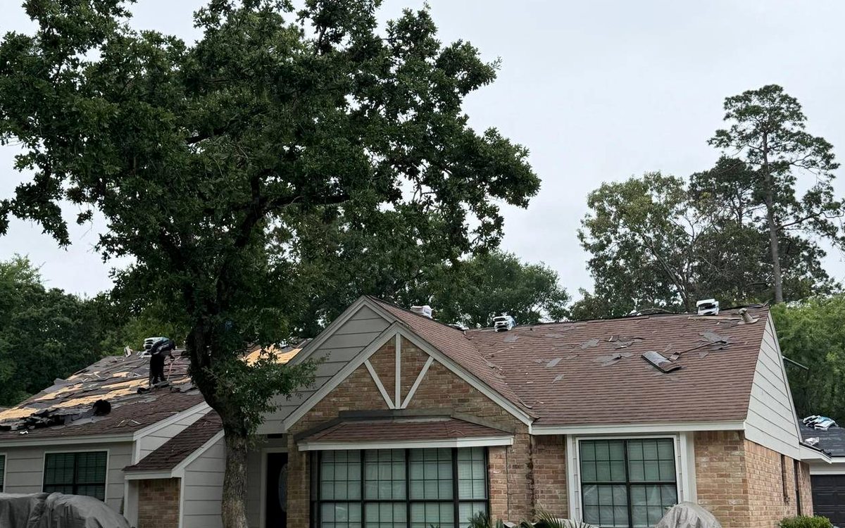 Roof work by Trophy Exteriors in Conroe