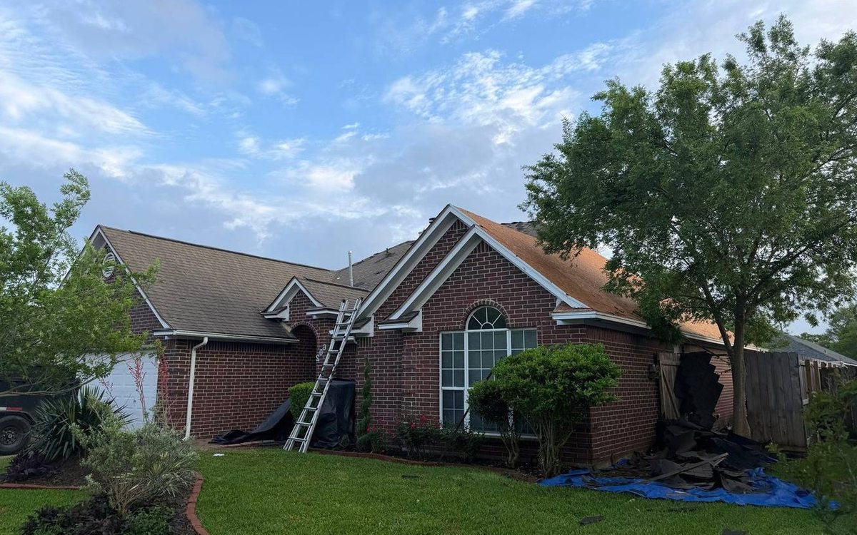 Roof work by Trophy Exteriors in Conroe