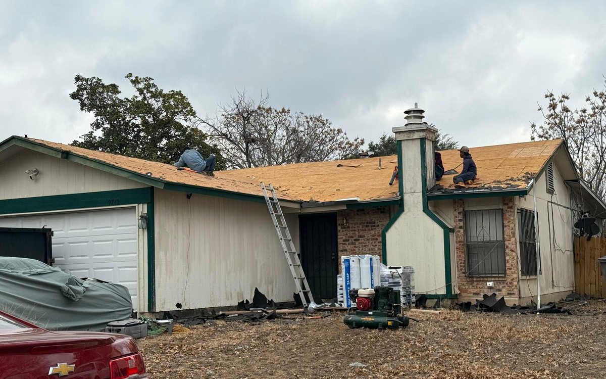 Roof work by Trophy Exteriors in Austin