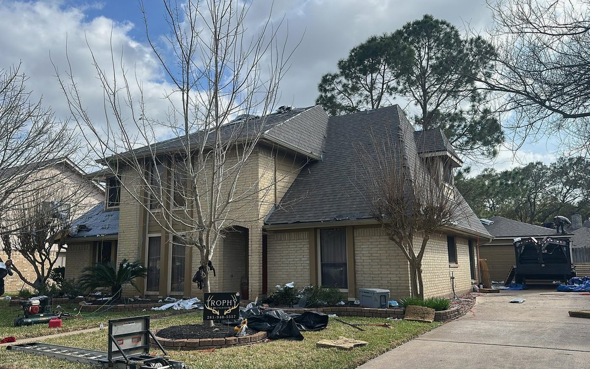 Roof work by Trophy Exteriors in Austin