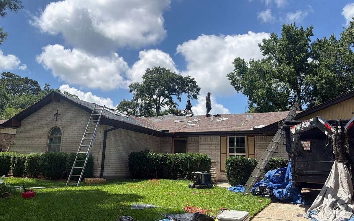 Roof work by Trophy Exteriors in Austin