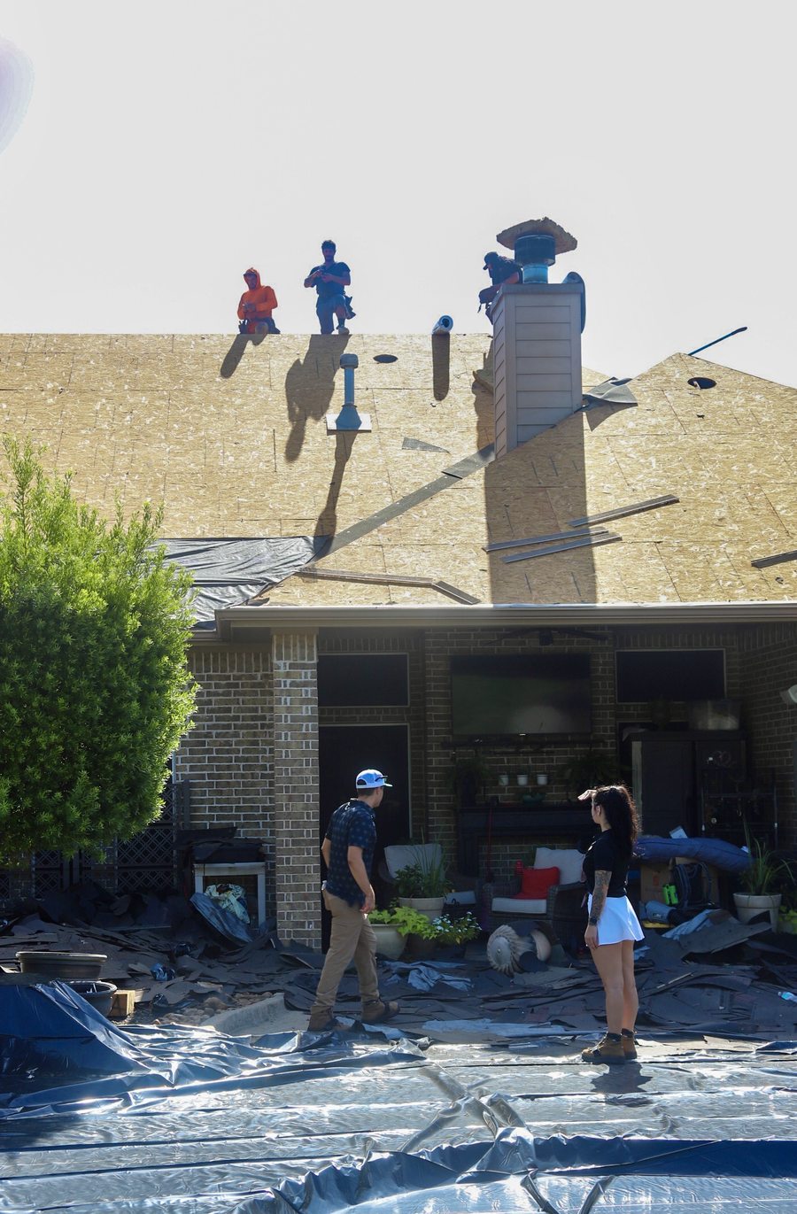 Roof before and after